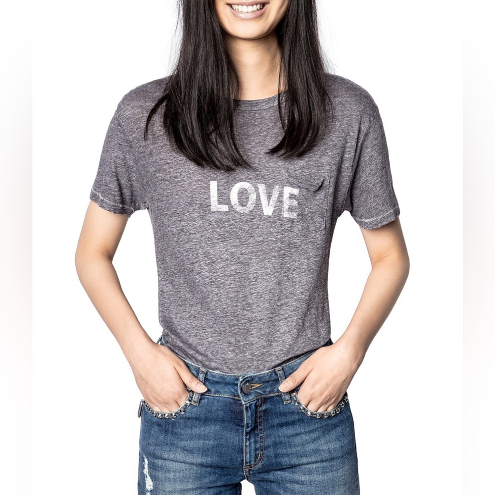 ZADIG&VOLTAIRE  | Amber Lin Word Linen T-Shirt Size S